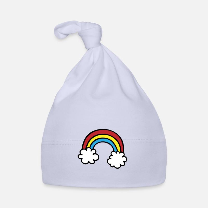 Regenbogen zwei Wolken / rainbow two clouds Baby Bio-Mütze