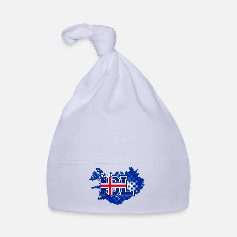 Team ISL Map Iceland with Ball Pattern Organic Baby Cap