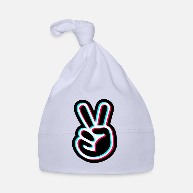 Peace Hand Sticker Design - Peace Zeichen Baby Bio-Mütze