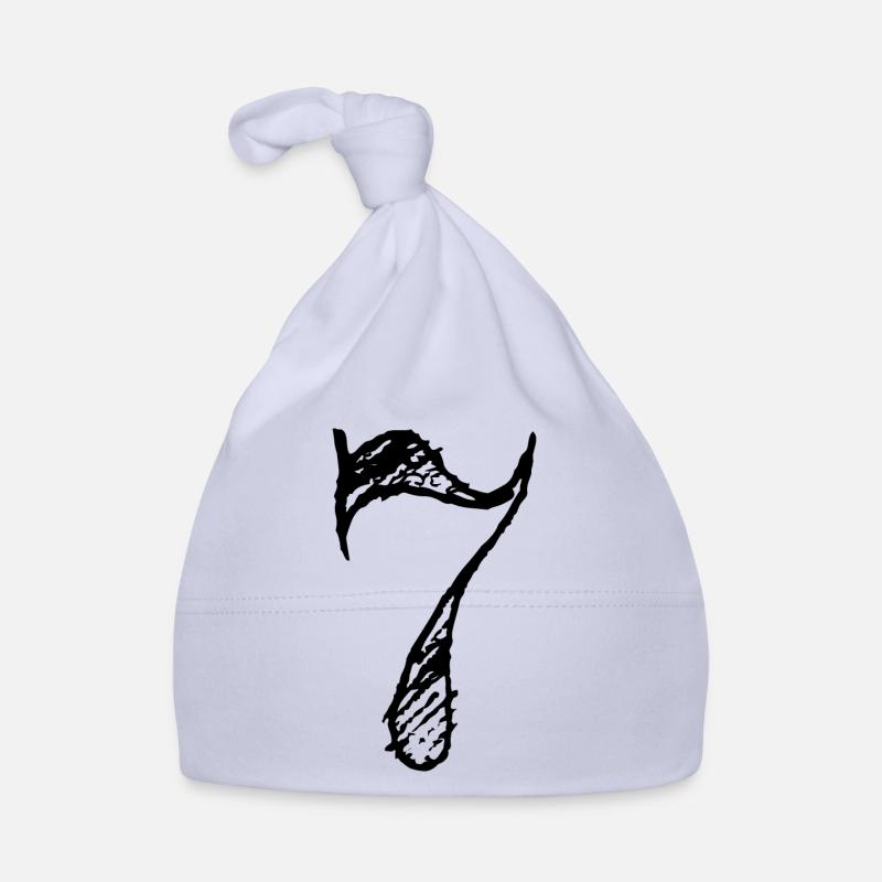 Number 7 Sept - Number 7 (hand-drawn) Organic Baby Cap