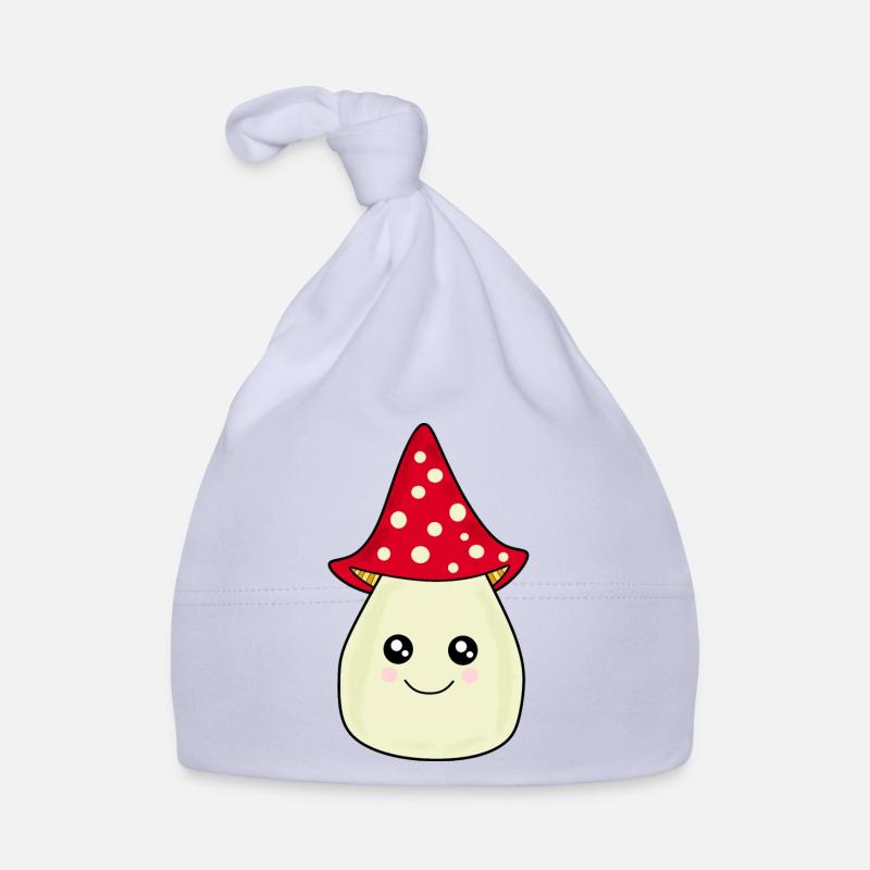Kawaii champignon Toadstool mignon rouge avec visage Bonnet bio Bébé