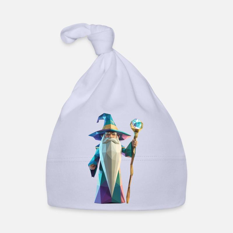 Wise Wizard - Cooles Low-Poly-Logo Baby Bio-Mütze