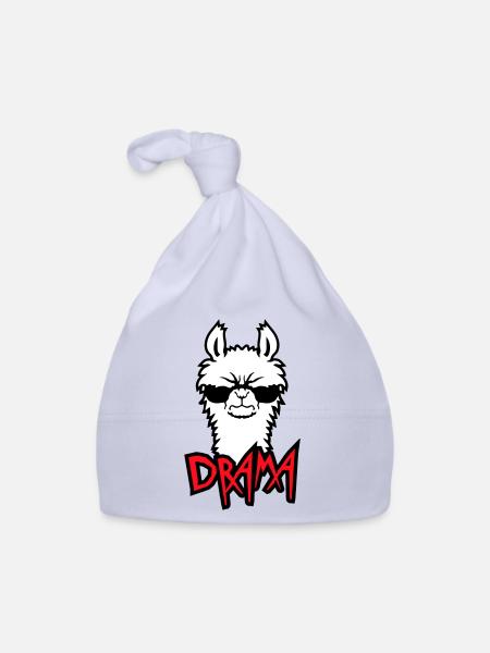 Lama Cool Wütend Sonnenbrille Pelzig Sauer Alpaka - Baby Bio-Mütze - Sky - Vorne