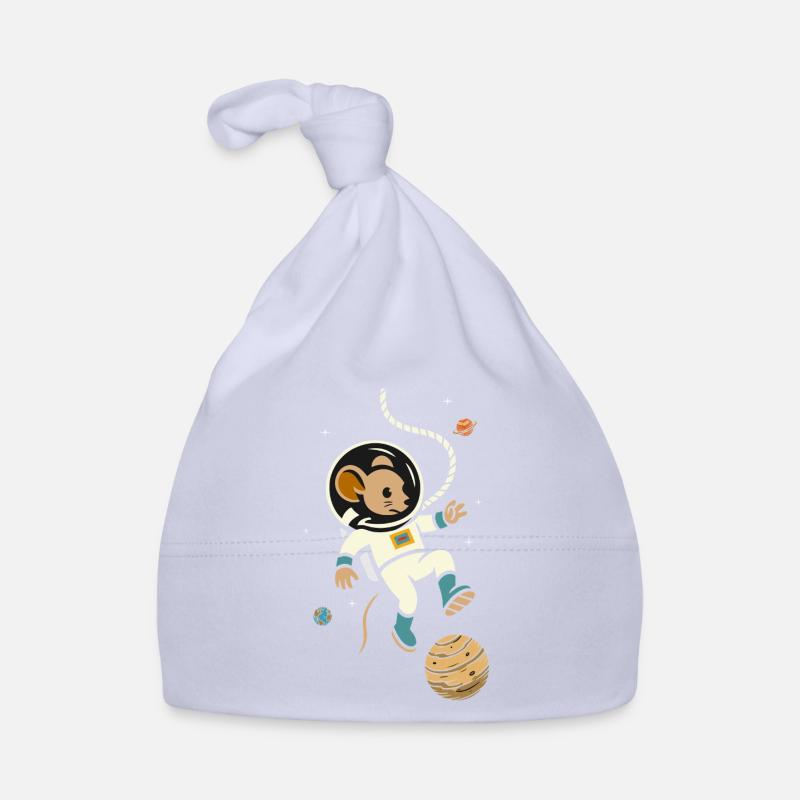 Astronaut Mouse in Space – Cute Space Motif Organic Baby Cap