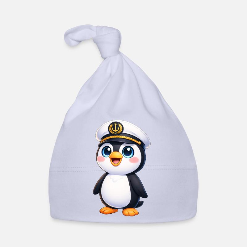 Dessin animé mignon du capitaine de bateau en bateau Bonnet bio Bébé