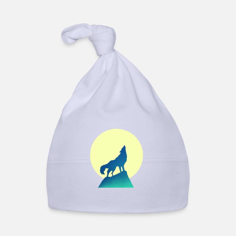 Silhouette de loup lune Bonnet bio Bébé