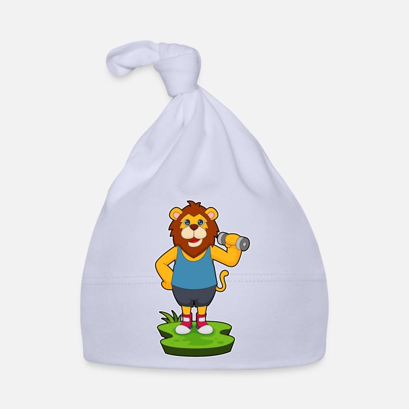 Lion Bodybuilder Haltère Bonnet bio Bébé