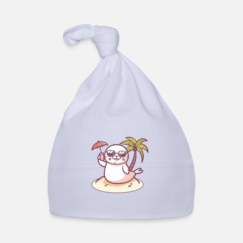 Robbe Sommer Strand Comic Baby Bio-Mütze