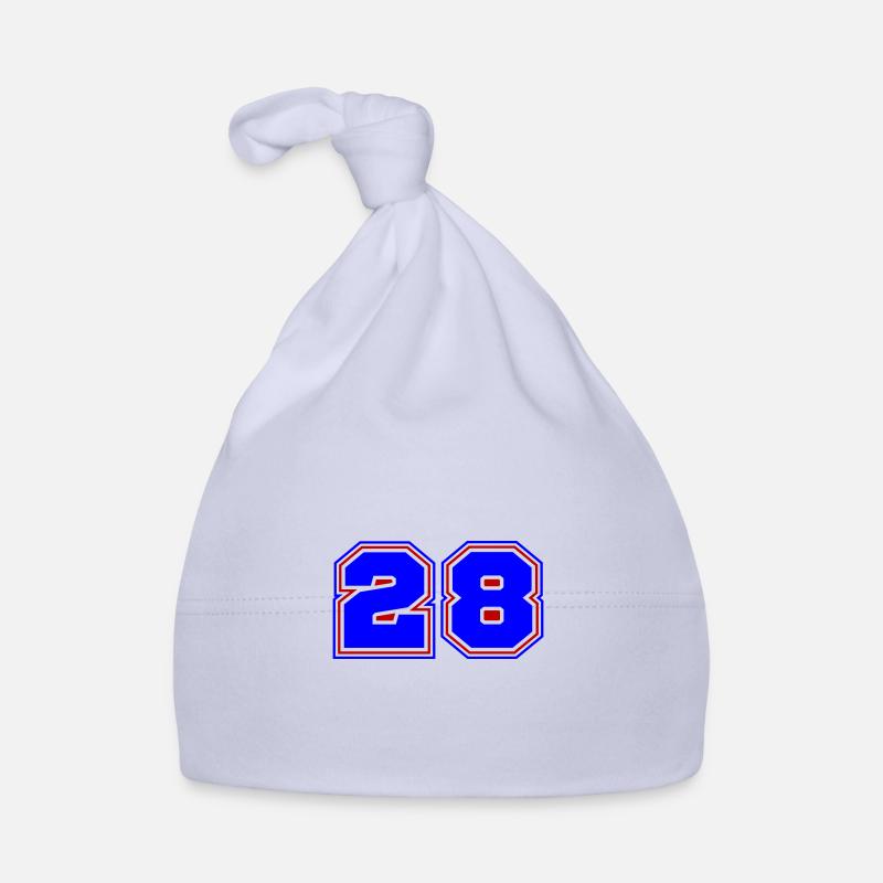 28 Numéro de numéro - Bonnet bio Bébé - ciel