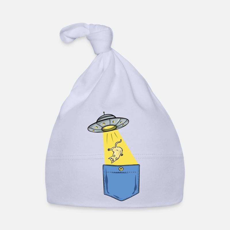 Alien - Raumschiff - Katze - Tasche - Brusttasche Baby Bio-Mütze