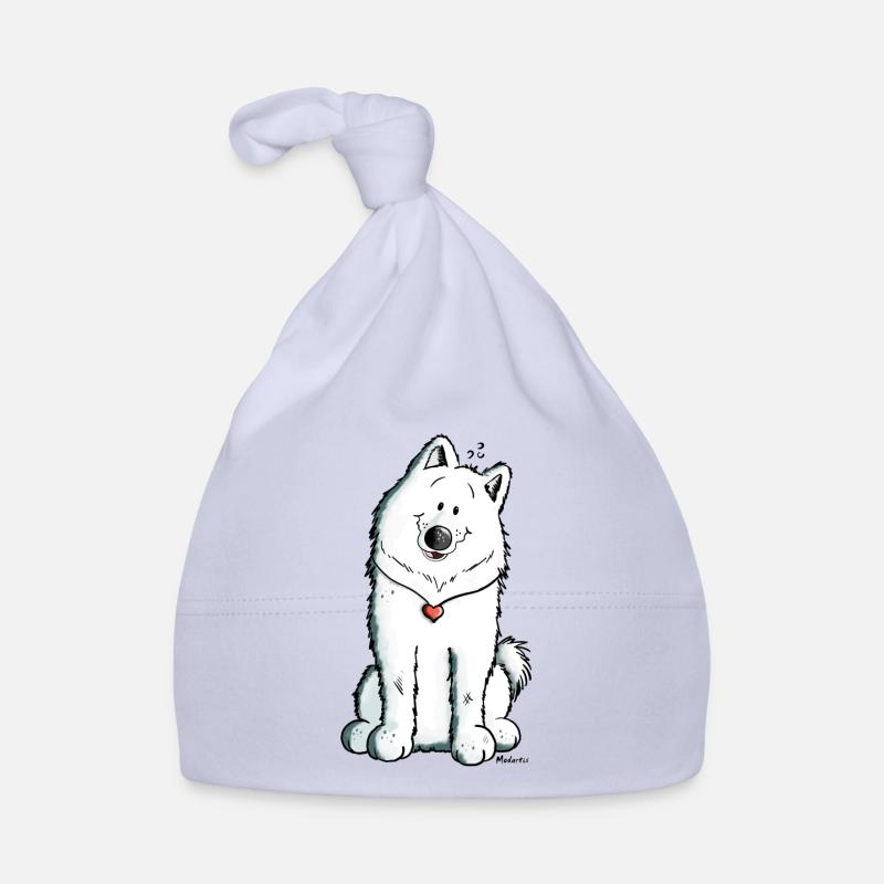 Samoyède avec coeur Bonnet bio Bébé