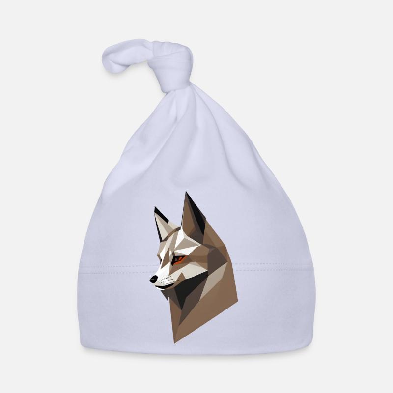 Geometric Fox Head Organic Baby Cap