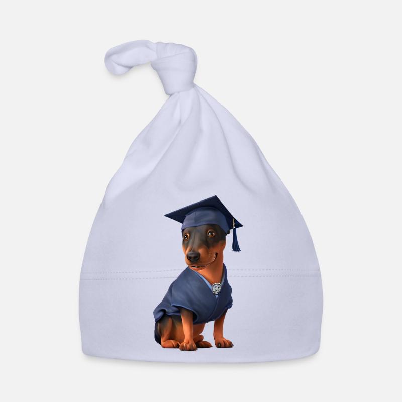 Bachelor Doberman Graduation Study Dogs Organic Baby Cap
