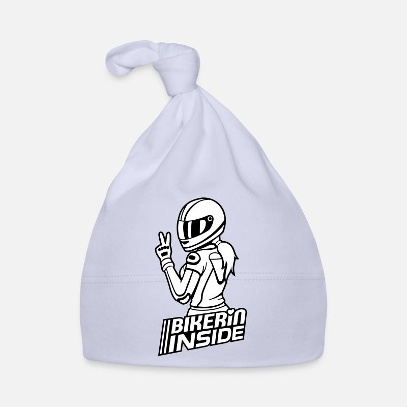 Biker inside (colors can be changed) - Organic Baby Cap - sky