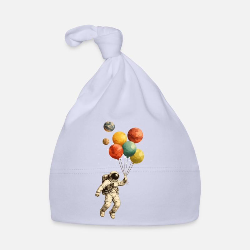 Astronaut with planetary balloons in space Organic Baby Cap