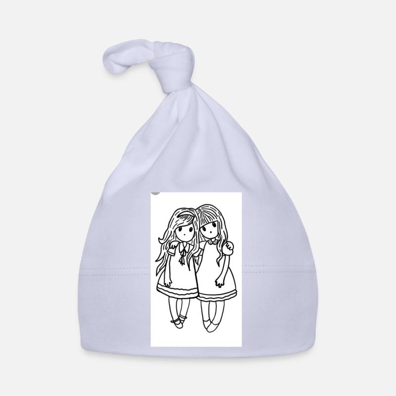 Filles duo - Bonnet bio Bébé - ciel
