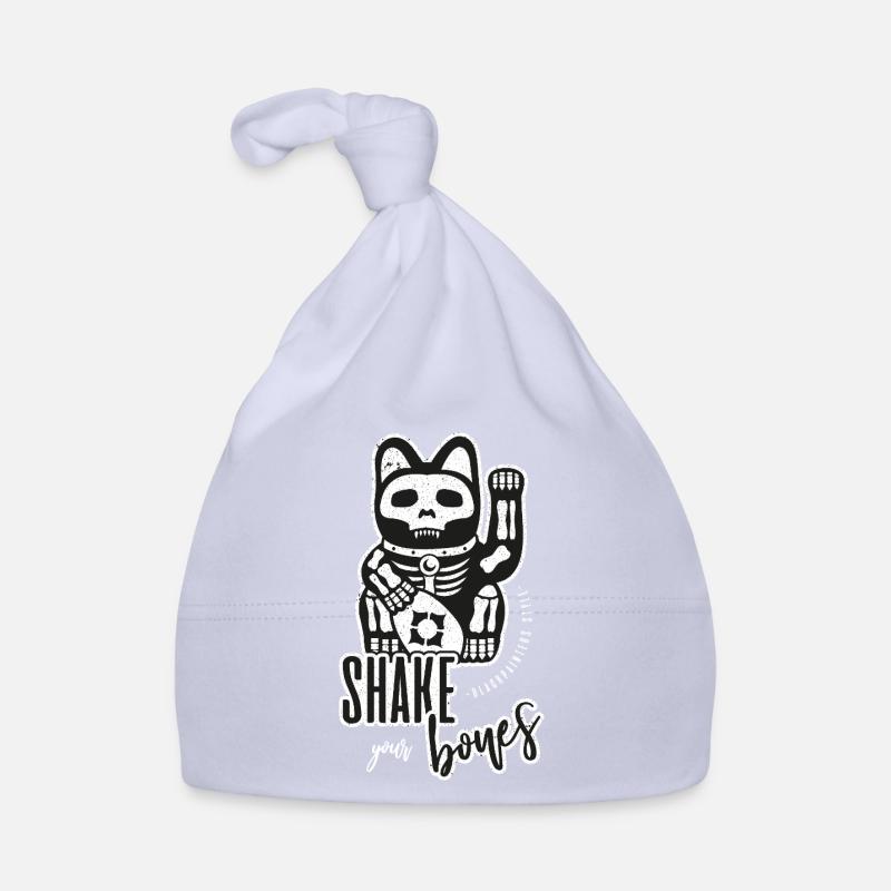 Chat qui agite le squelette - Secouez vos os Bonnet bio Bébé