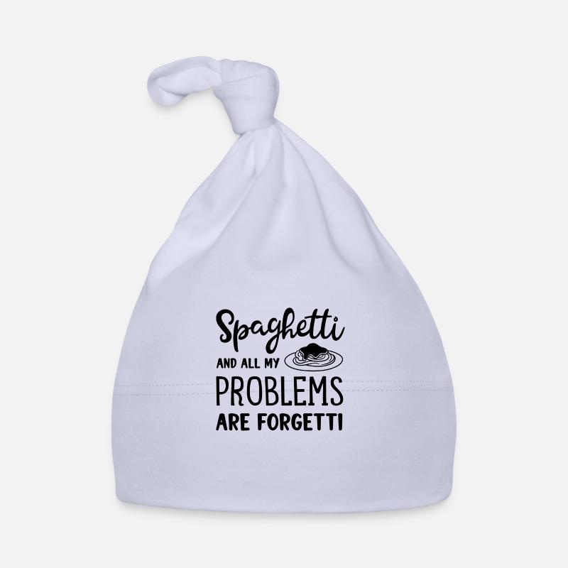 Spaghetti Make Problems Forgetti Ironic Saying Organic Baby Cap