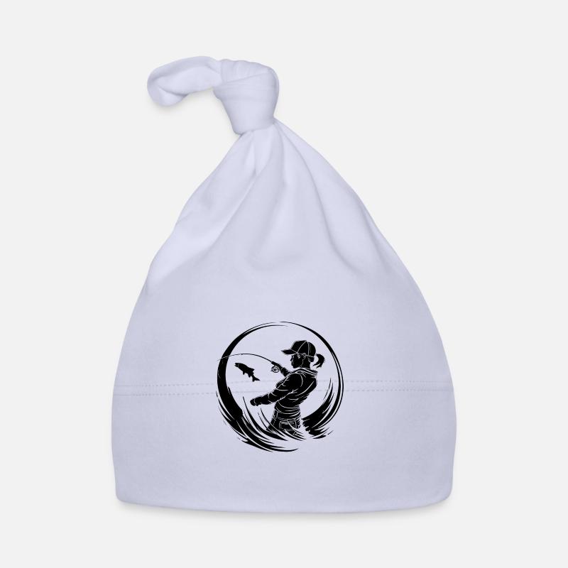 Silhouette de pêche pêcheur Bonnet bio Bébé