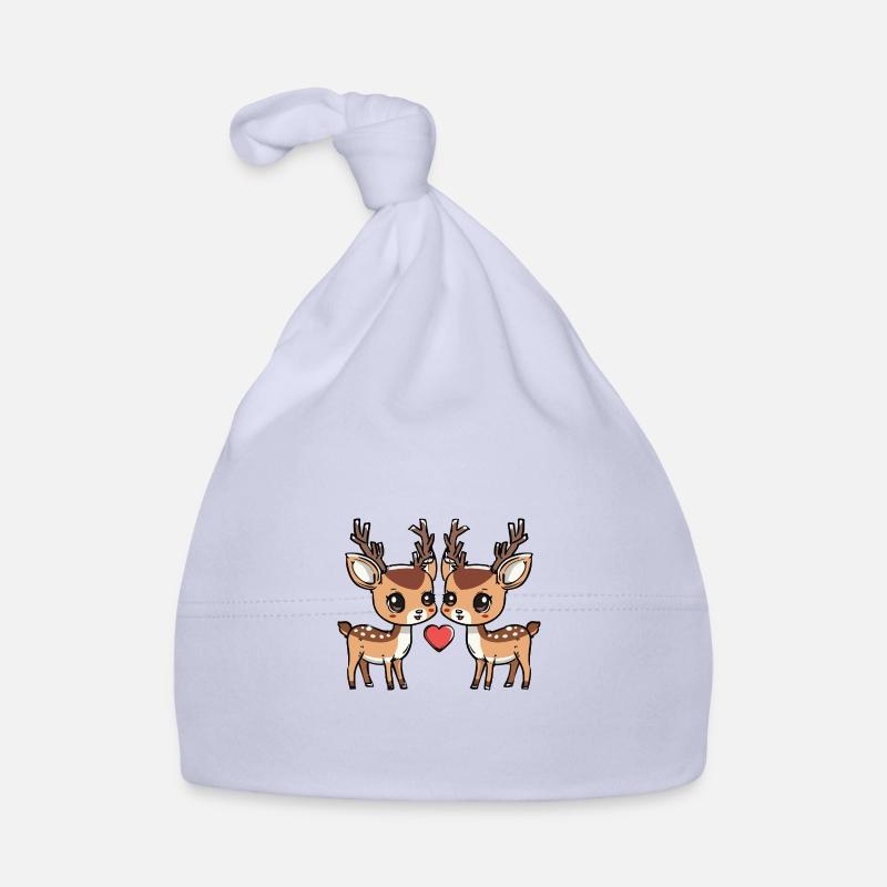 Hirsch Paar Herz Baby Bio-Mütze