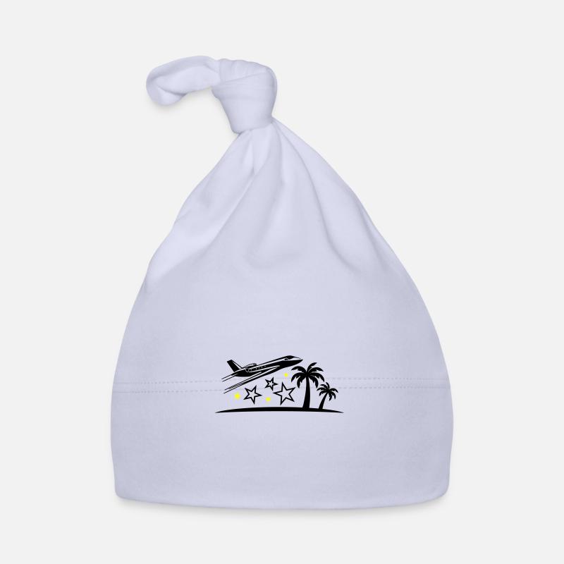 Vacation Airplane Beach Organic Baby Cap