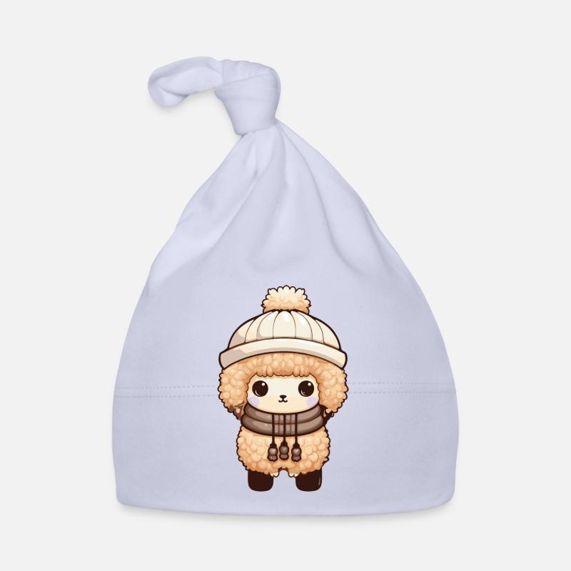Alpaka Tier Baby Llama Comic Winter Baby Bio-Mütze