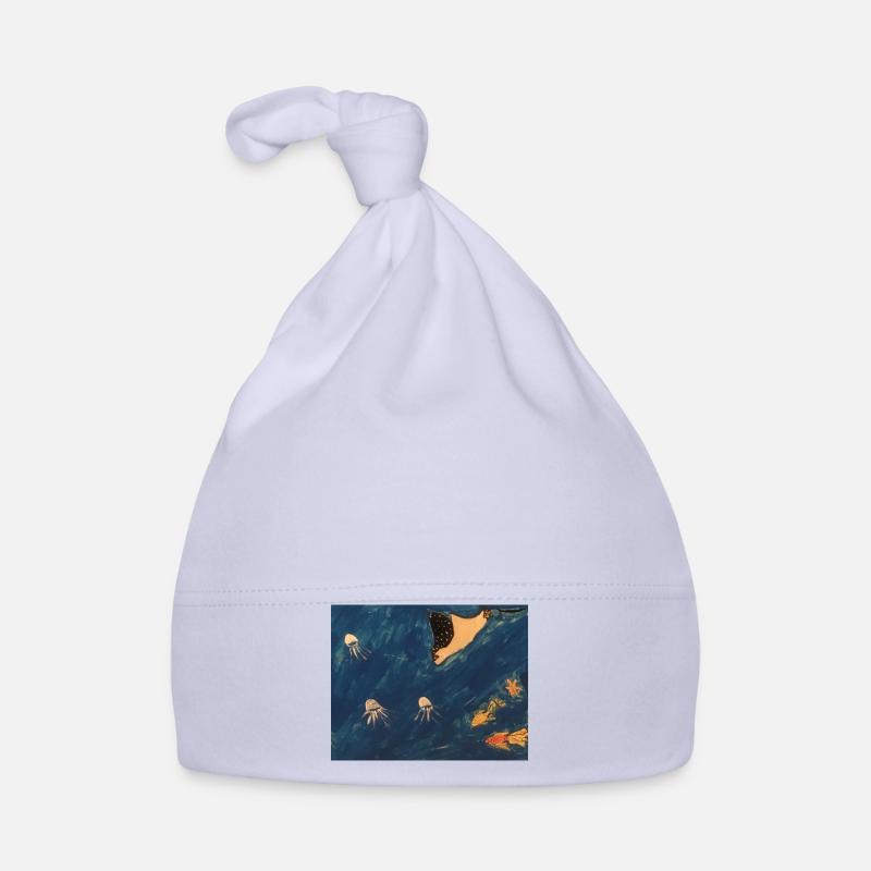 Rays with fish Organic Baby Cap