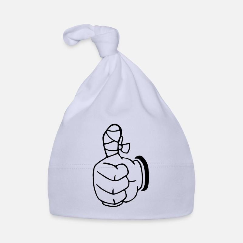 Daumen hoch Handwerker Geschenkidee - Baby Bio-Mütze - Sky