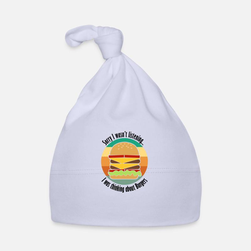 Hamburger Chef Ironic Saying Thinking About Organic Baby Cap