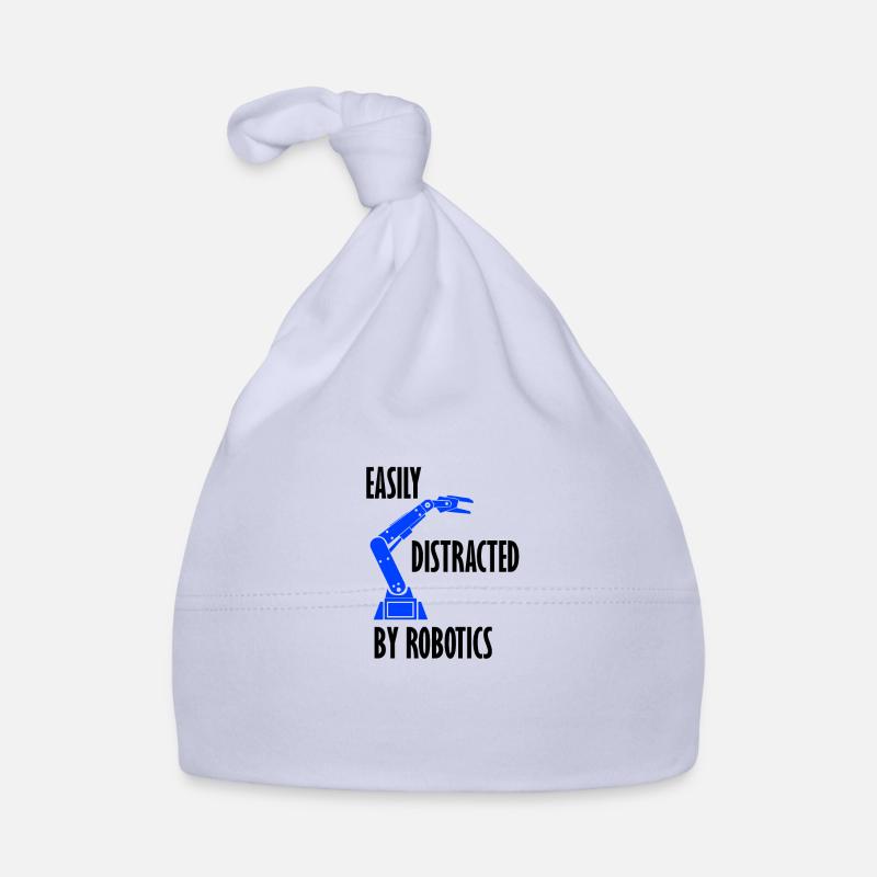 Distracted by Robotics Ironic Robotic Engineer Organic Baby Cap