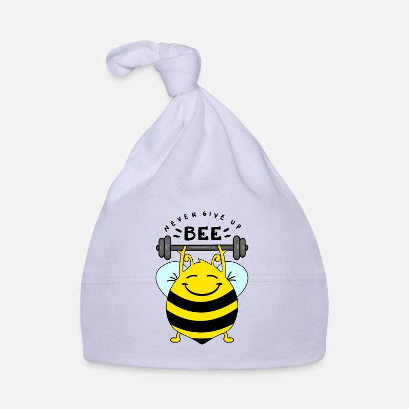 Bee - never give up Organic Baby Cap
