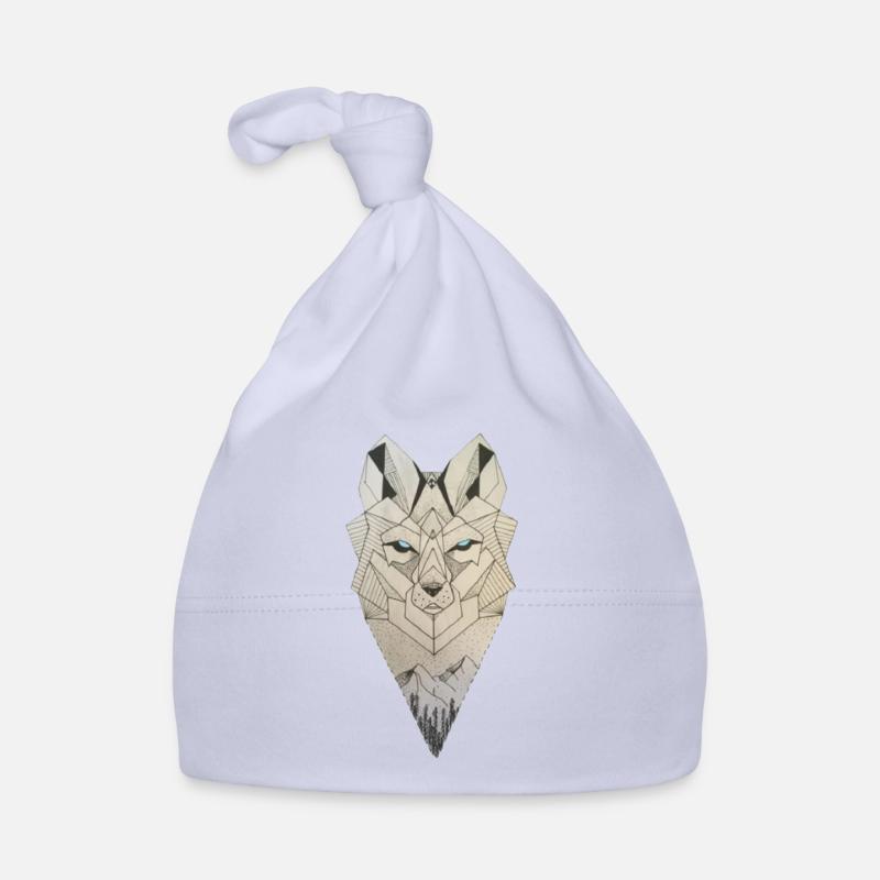 Wolf with blue eyes. Organic Baby Cap