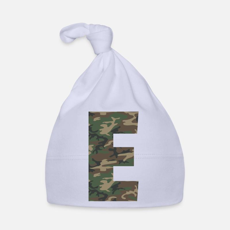 Zäher Buchstabe E im Tarnmuster! Vergrößern oder Baby Bio-Mütze