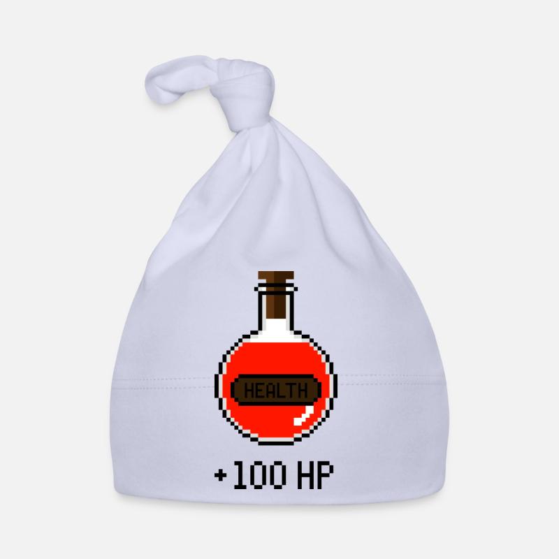 Potion de santé Rétro Pixel Art 8 bits - Bonnet bio Bébé - ciel