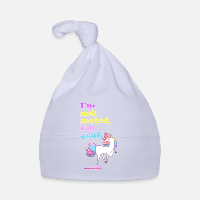 Inscription drôle de licorne - Bonnet bio Bébé - ciel