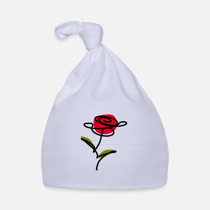 Blume rot one line art Geschenk Muttertag Baby Bio-Mütze