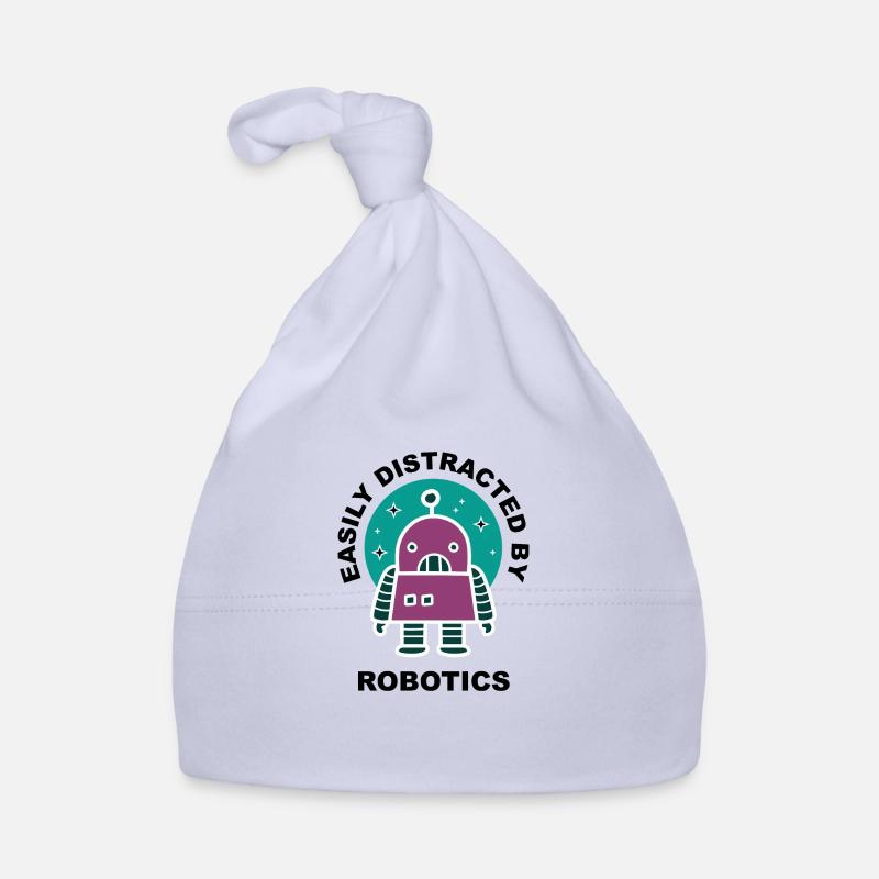 Distracted by Robots Students Robotic Engineer Organic Baby Cap
