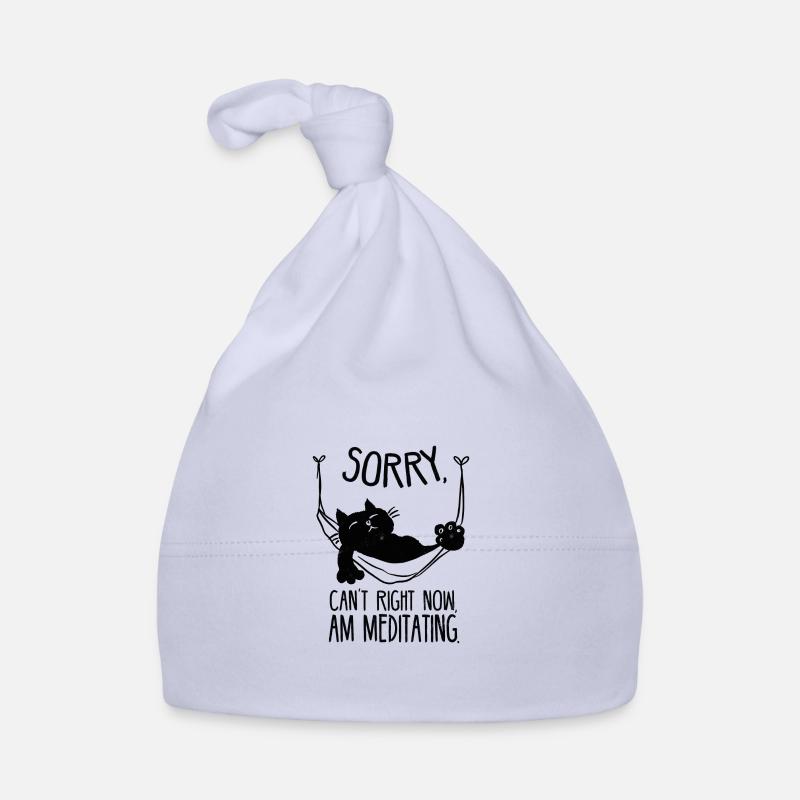 Chat glaçant dans un hamac rétro Bonnet bio Bébé