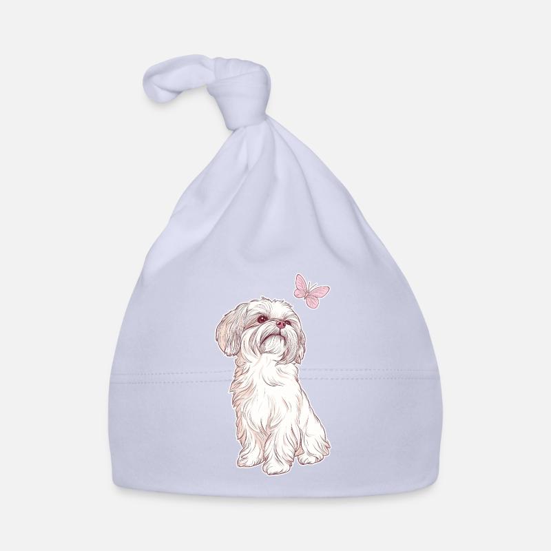 Shih Tzu et papillon Bonnet bio Bébé