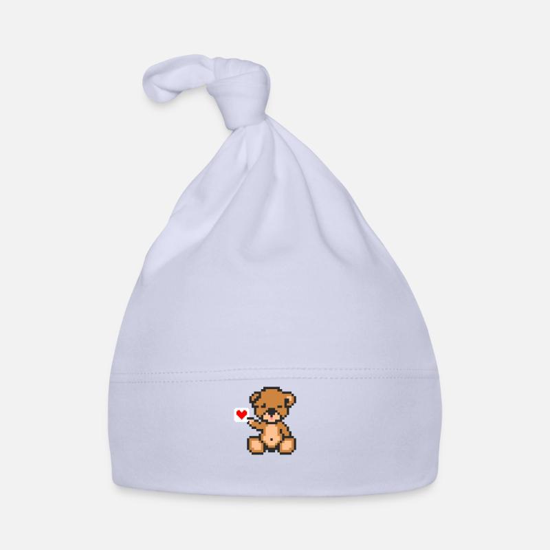 Pixel Bear Love Organic Baby Cap