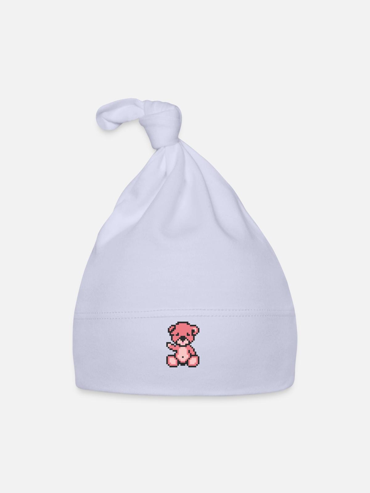 Pixel Bear Candy - Bonnet bio Bébé - ciel - Devant