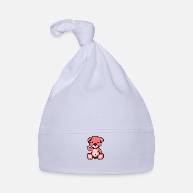 Pixel Bär Neon Pink Baby Bio-Mütze