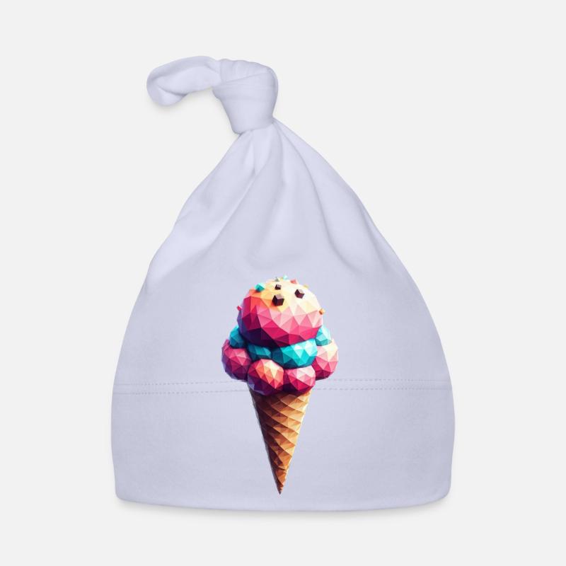 Un délicieux cornet de crème glacée de style polygone Bonnet bio Bébé