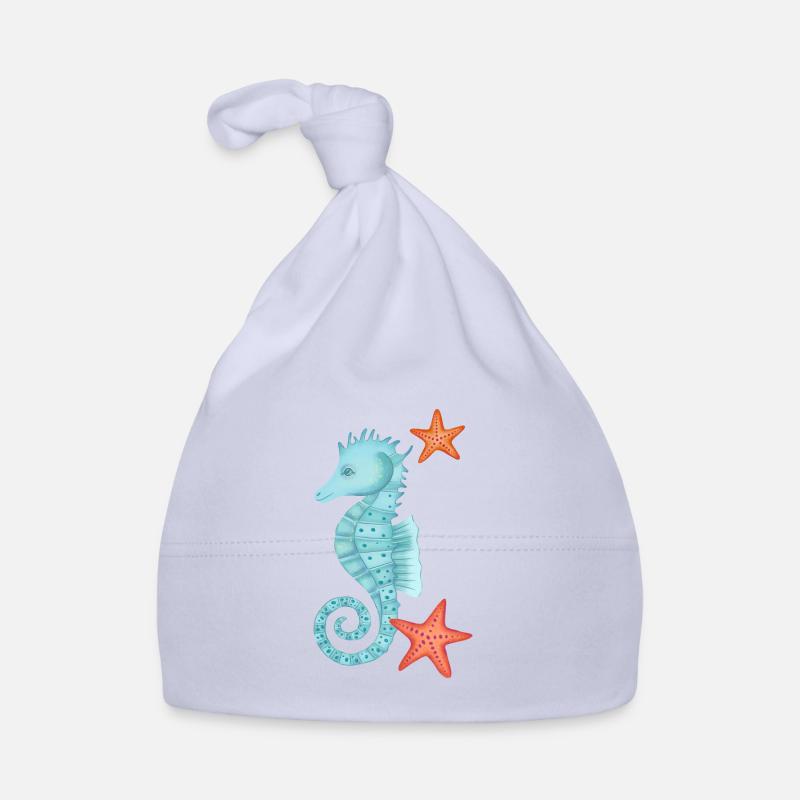 Hippocampes avec étoiles de mer Bonnet bio Bébé