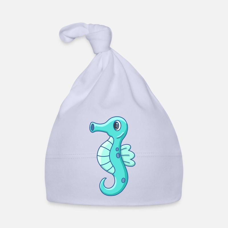Mignon petit hippocampe - Bonnet bio Bébé - ciel