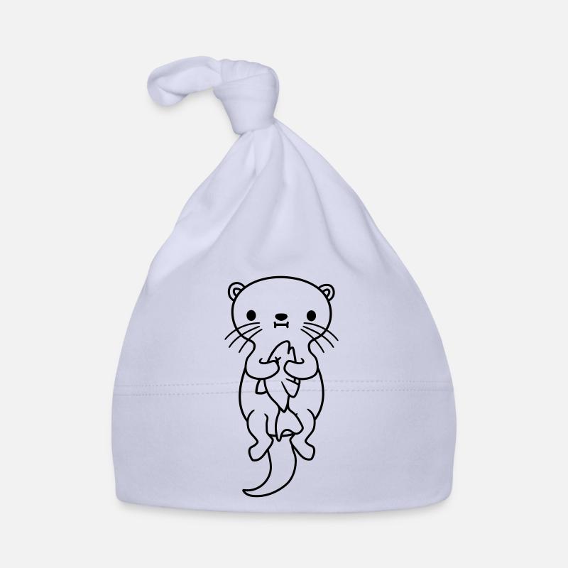 hungry otter eats fish hunger Organic Baby Cap