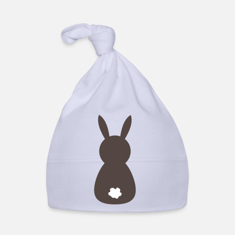 Lapin brun par derrière - Bonnet bio Bébé - ciel