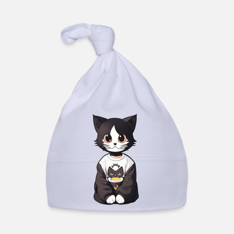 De Katwaii à Cute Kitten - Bonnet bio Bébé - ciel