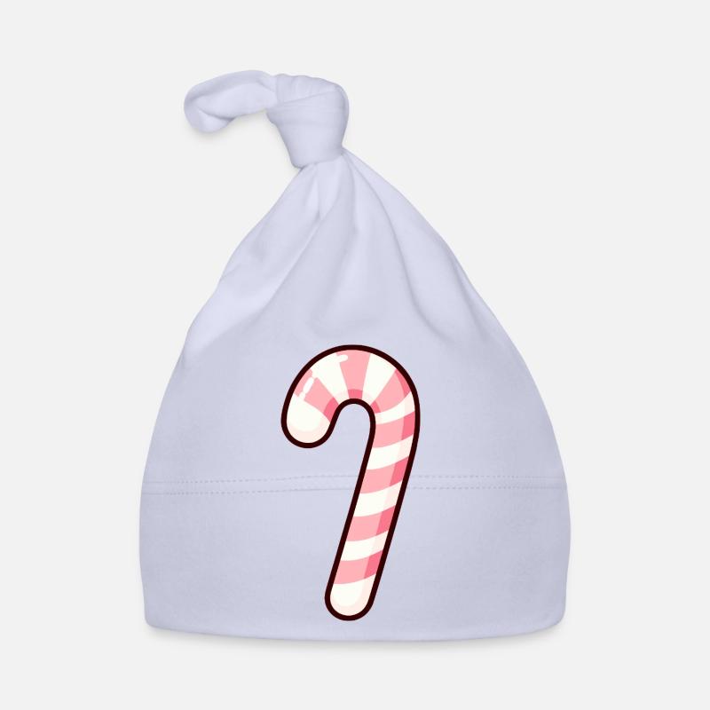 Festive Strawberry Candy Cane Design Organic Baby Cap