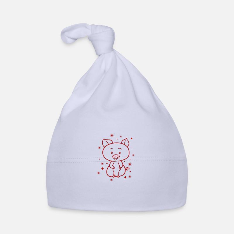 Cochon - Bonnet bio Bébé - ciel